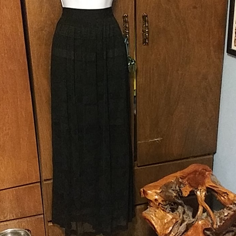 NWOT INSIGHT BLACK PLEATED SHEER SKIRT